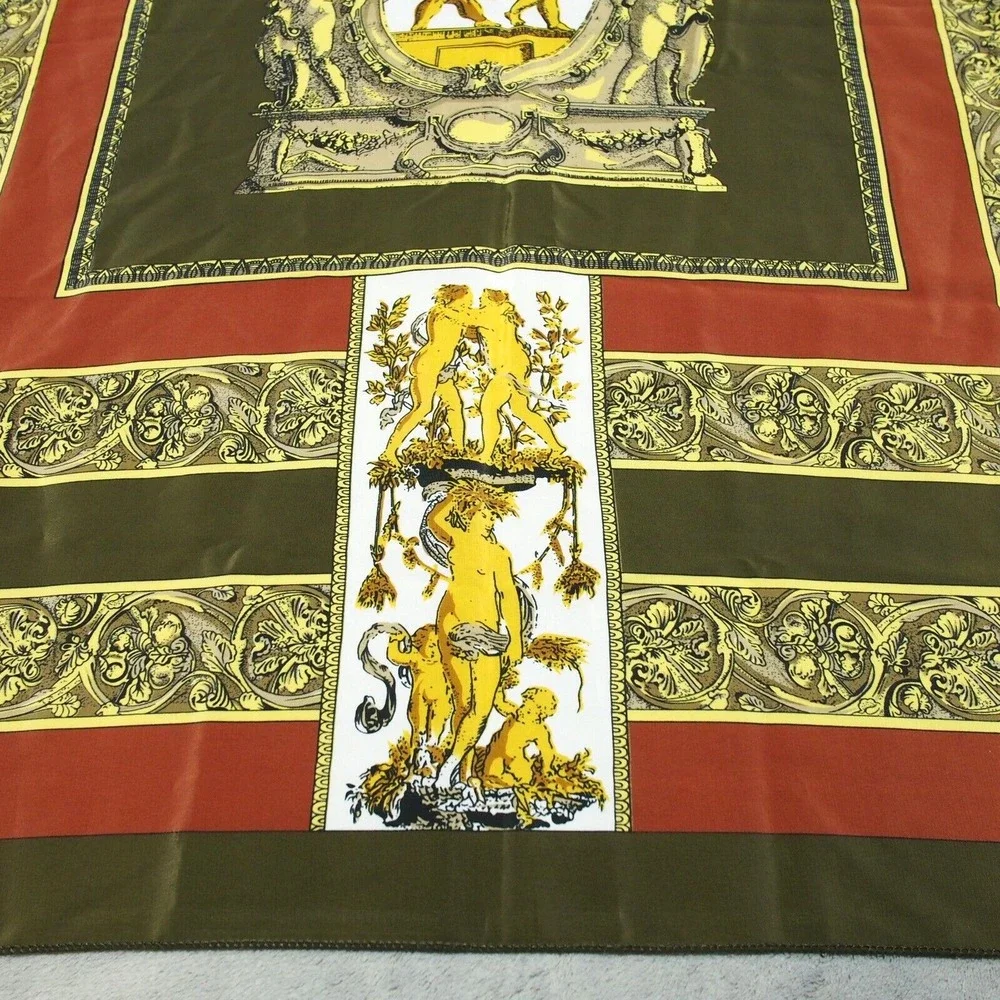 Vintage Italian Renaissance Designed Scarf 34x34 - Picture 2 of 6